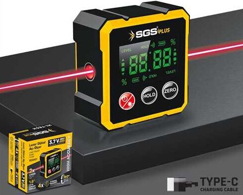LAZER DİJİTAL AÇI ÖLÇER MIKNATISLI