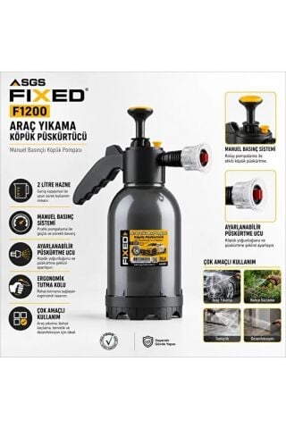 Sgs Fıxed F1200 Basınçlı Köpük Püskürtücü 2 Litre Manuel Pompa
