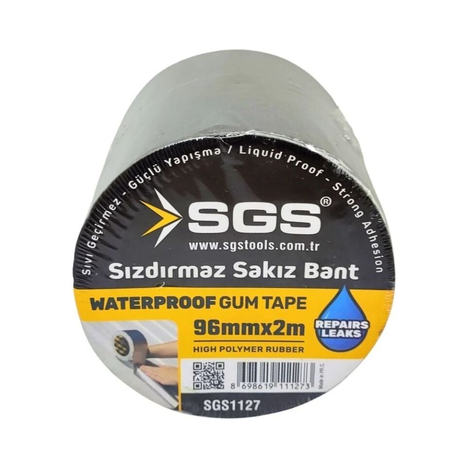 Sgs SGS1127 96mm x 2Mt Dış Cephe Su Geçirmez Sakız Bant Sızıntı Çamur Bandı Sızdırmaz