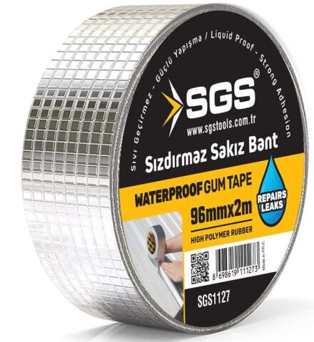 Sgs SGS1127 96mm x 2Mt Dış Cephe Su Geçirmez Sakız Bant Sızıntı Çamur Bandı Sızdırmaz