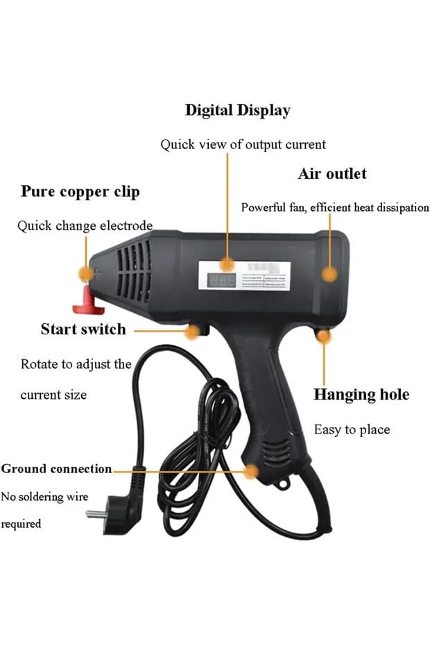 MMA-200H 200 Amper 3900W Dijital Göstergeli Full Set Çanta Tabanca Kaynak Makinesi