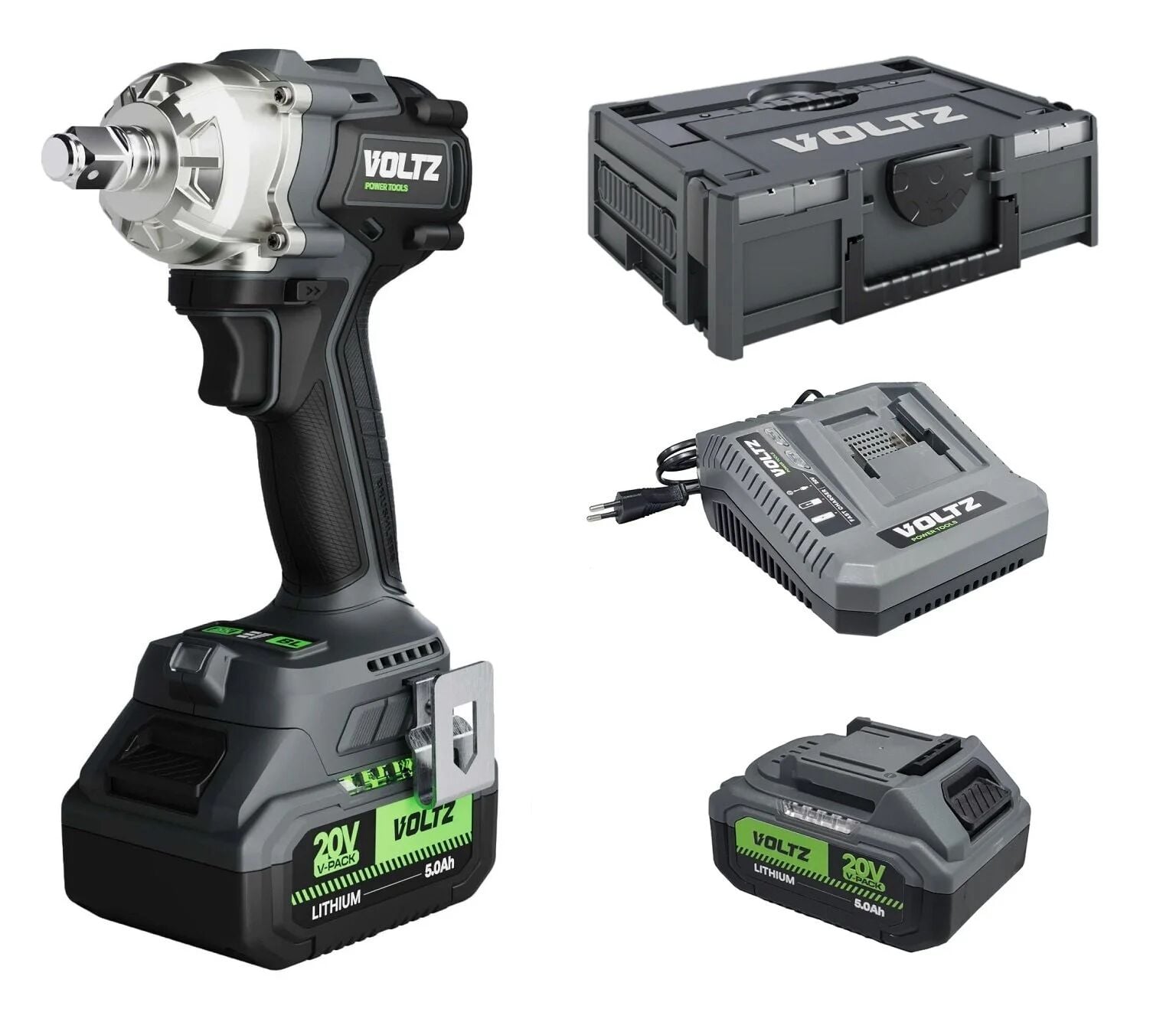 VOLTZ VZIW-20 Şarjlı Somun Sıkma 20 Volt 5 Amper Çift Akülü 1/2 Soket