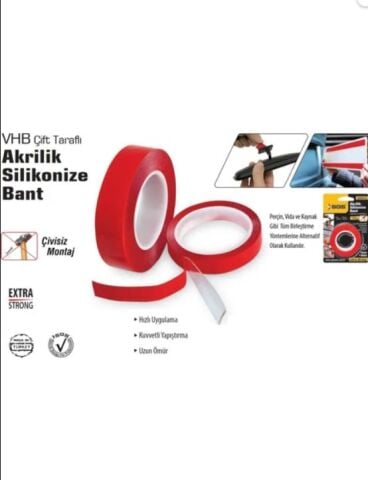 Sgs Çift Taraflı Akrilik Silikonize Bant 24MM X 1MT