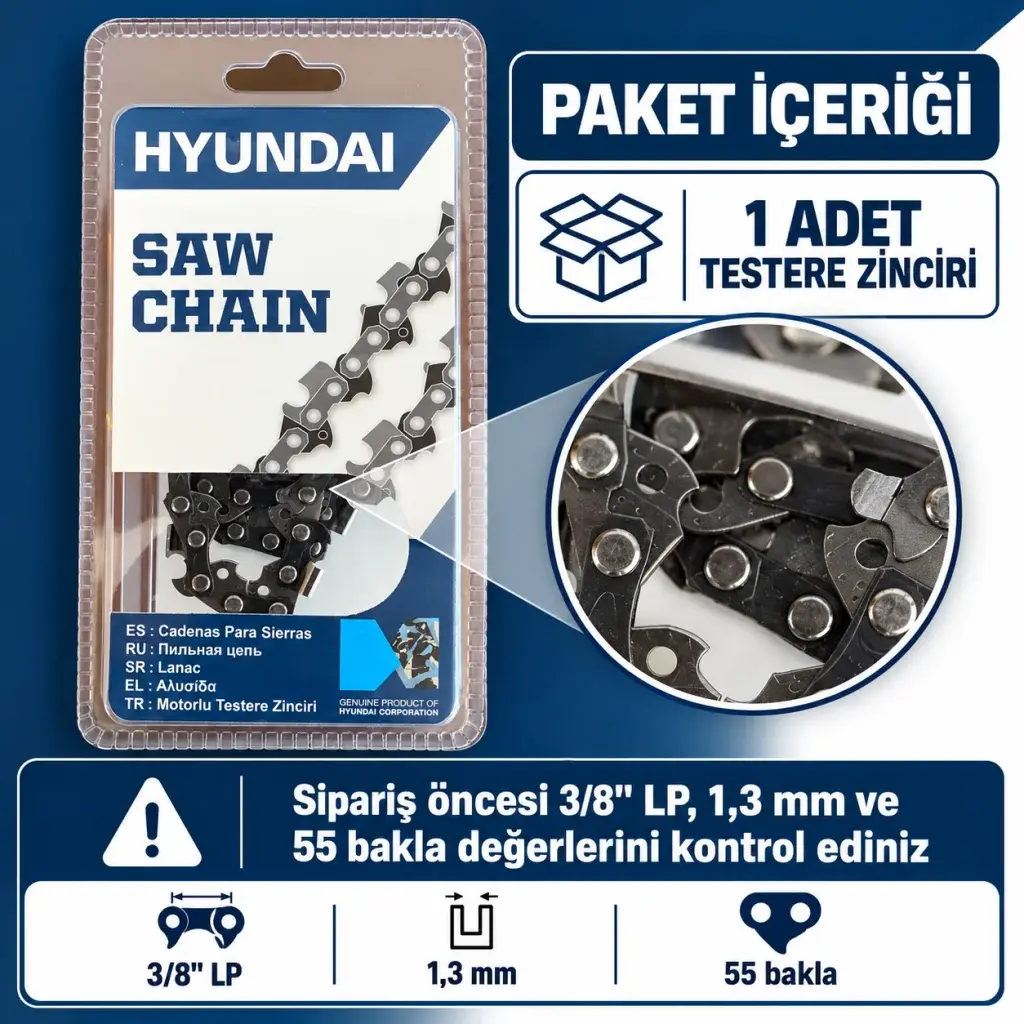 Hyundai Hyundaı Zincir 91 1.3mm 27.5 Diş Köşeli
